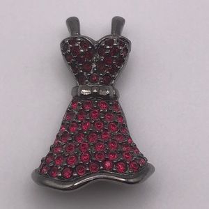 VTG 1990s SIGNED SWAROVSKI RUBY RED CRYSTAL DRESS